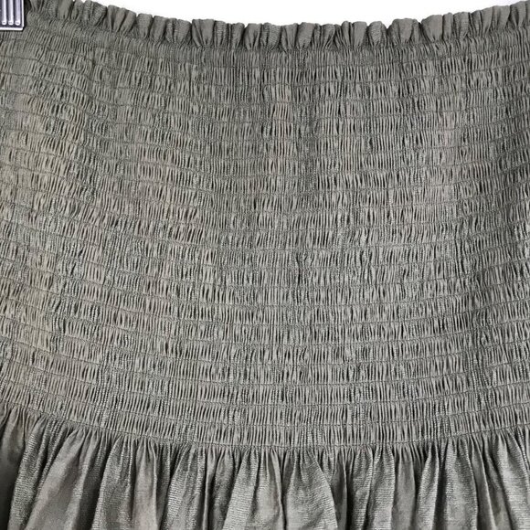 Rebecca Minkoff Olive Green Smocked Mini Skirt Size Large - Picture 5 of 10